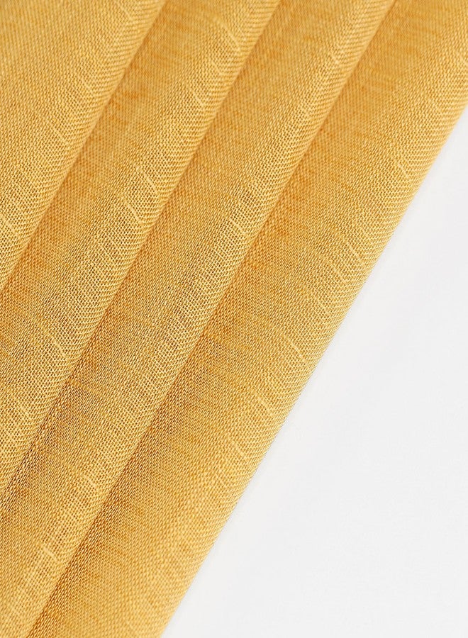 L.Z.E Gold Sheer Curtains 84 Inches Long for Living Room 2 Panels Set Linen Look Sheer Curtains & Drapes for Bedroom Dining Room Nursery Transparent Solid Sheers Rod Pocket - Image 2